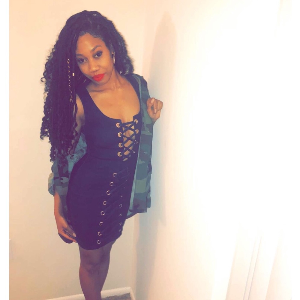 ***MOVING SALE***   Denim Lace Up Dress